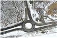 Carroll Lake and Cooley Lake Road Roundabout Aerial photo