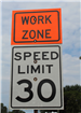 30 mph work zone speed limit sign on Walton Blvd. in Waterford Township