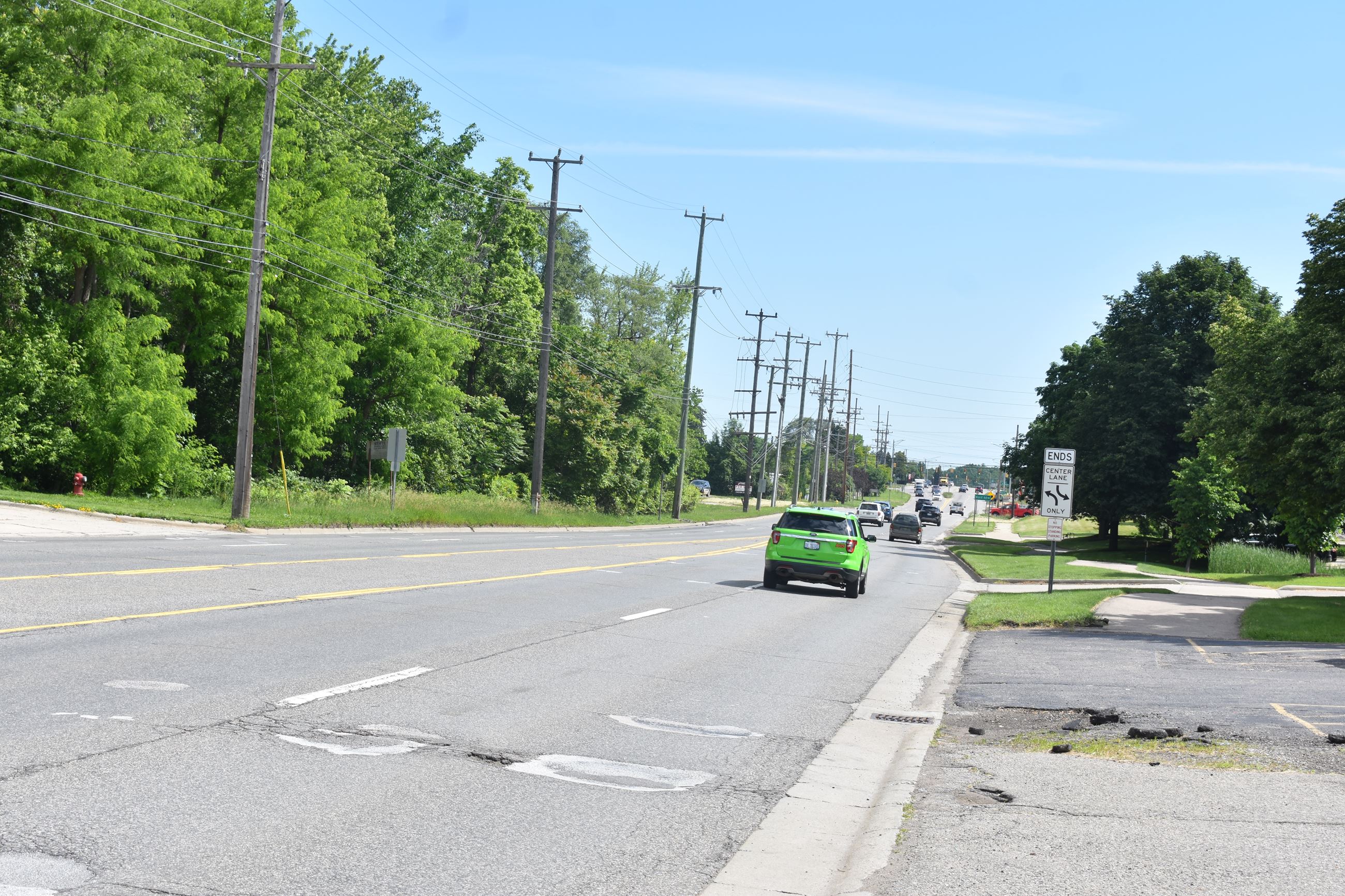 Orchard Lake Road, Middlebelt to Old Telegraph Road, pre-construction photo of the road's surface