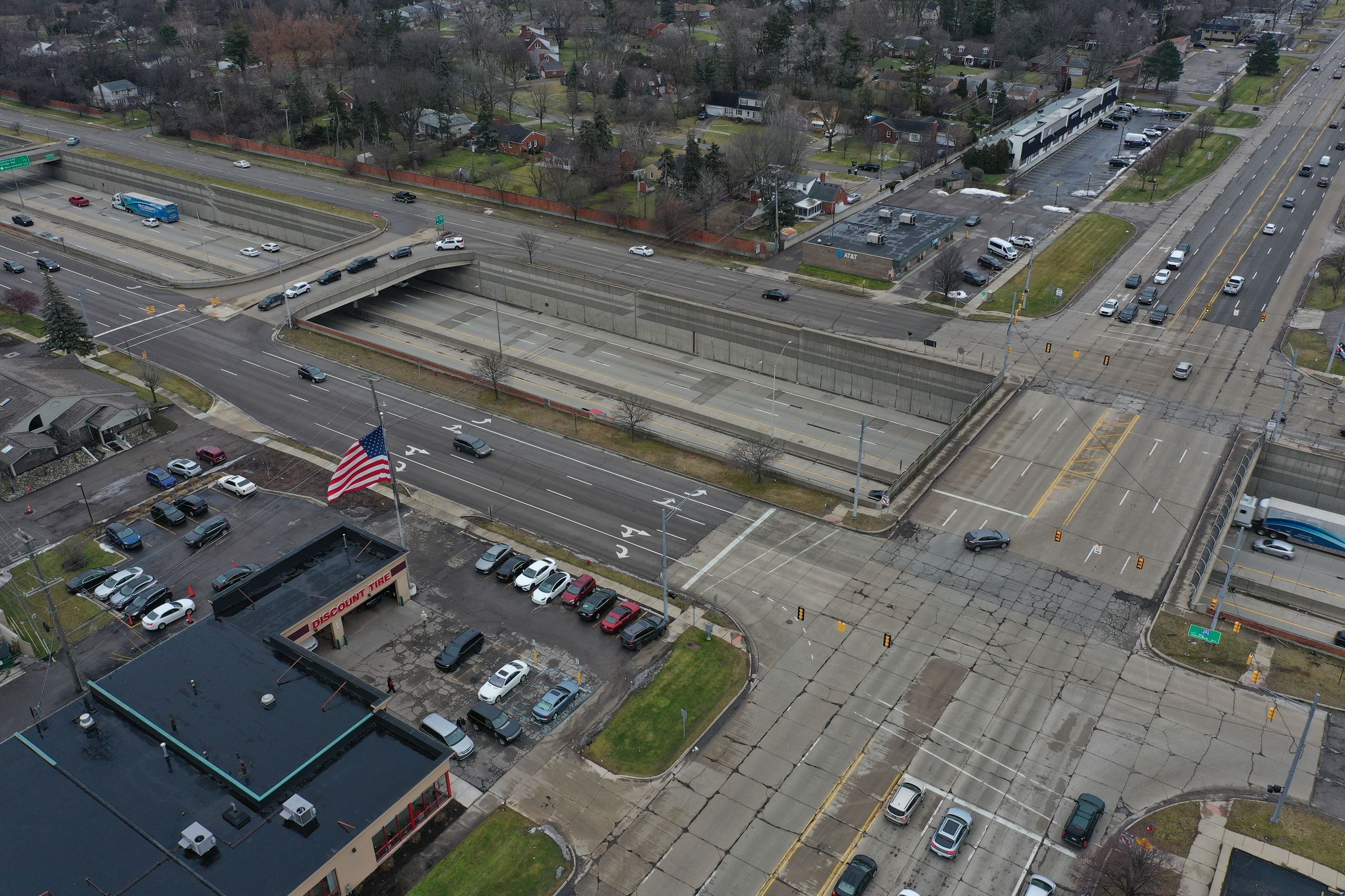 Southfield Road, 11 Mile to 12 Mile Road, preconstruction aerial image