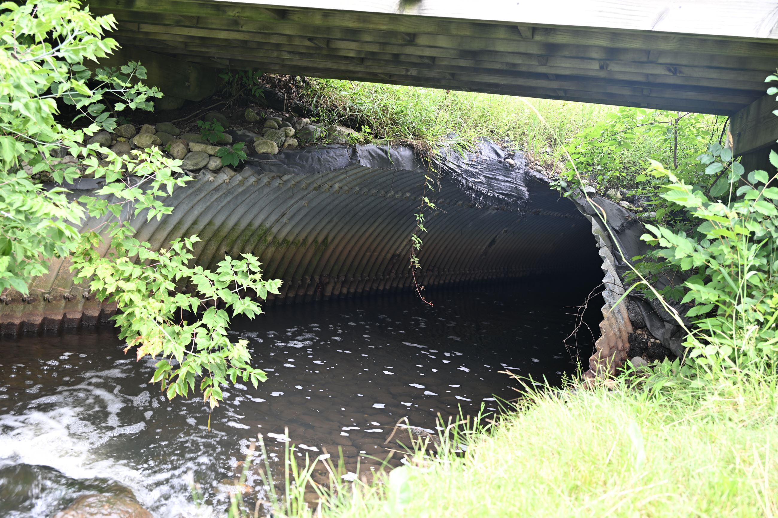 Culvert under Pontiac Trail prior to construction