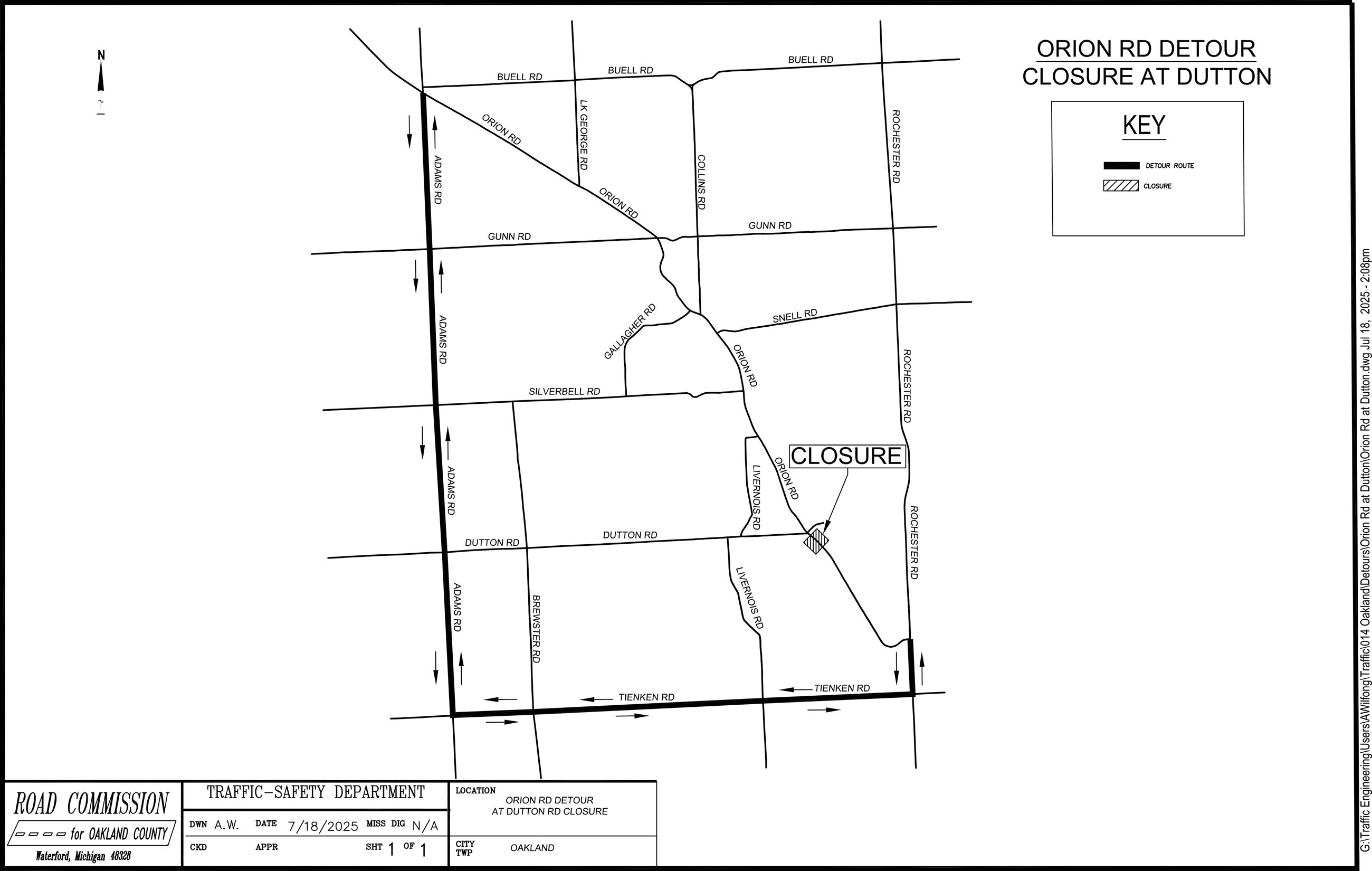 Orion Rd at Dutton Detour