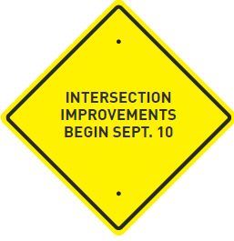 Grand River sign for intersection improvements