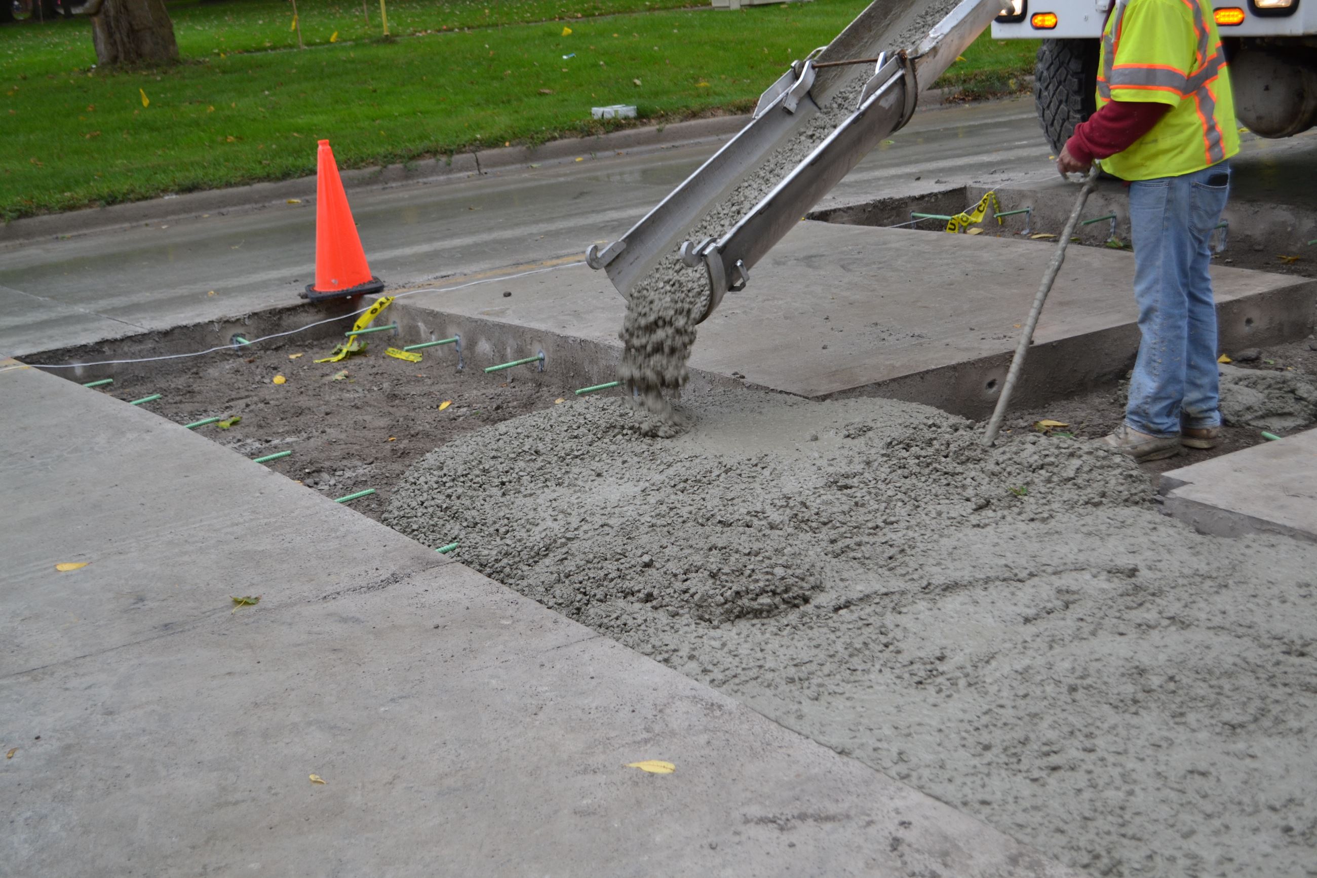 Pouring concrete sample photo