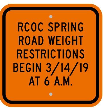 2019 WEIGHT RESTRICTIONS