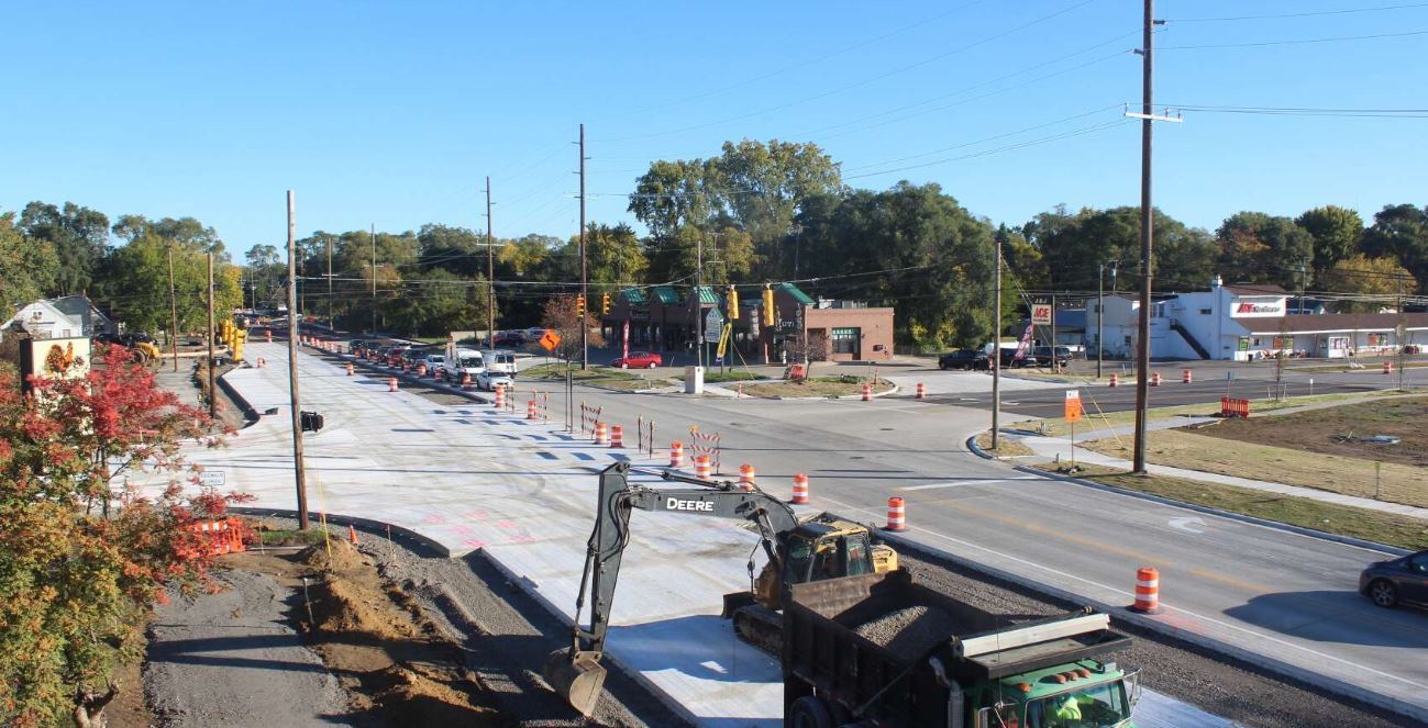 Dequindre Road at Auburn, concrete curing photo taken on 10/13/20
