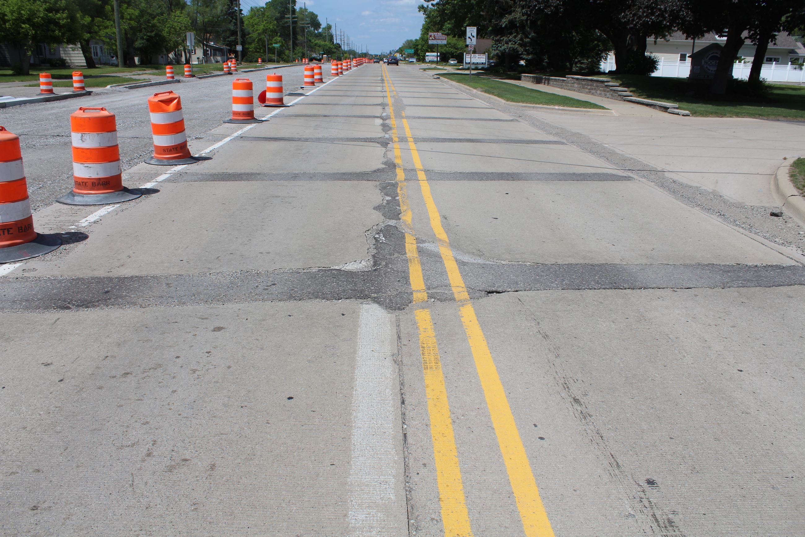 Westbound Walton Blvd. before complete removal of the current road.