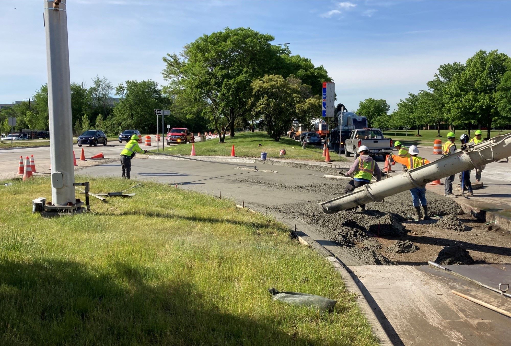Concrete work sample photo (image taken on Crooks Road near Fountain Drive)