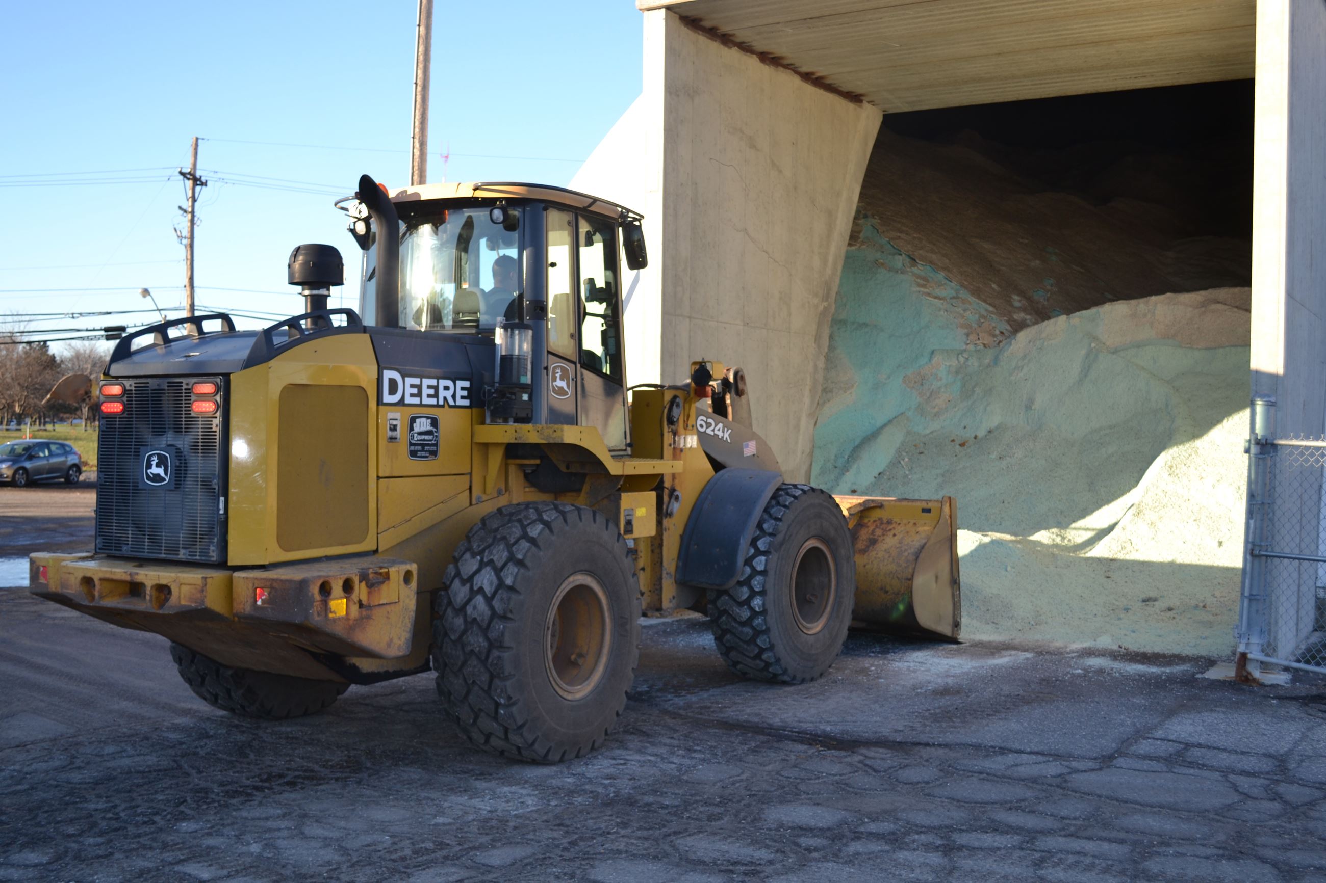 Used to load trucks with salt during winter maintenance
